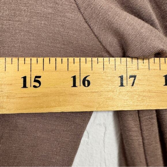 Lulus Brown V Neck Long Sleeve Bodysuit Womens M Casual Blouse Puff Sleeve Top - Picture 5 of 9